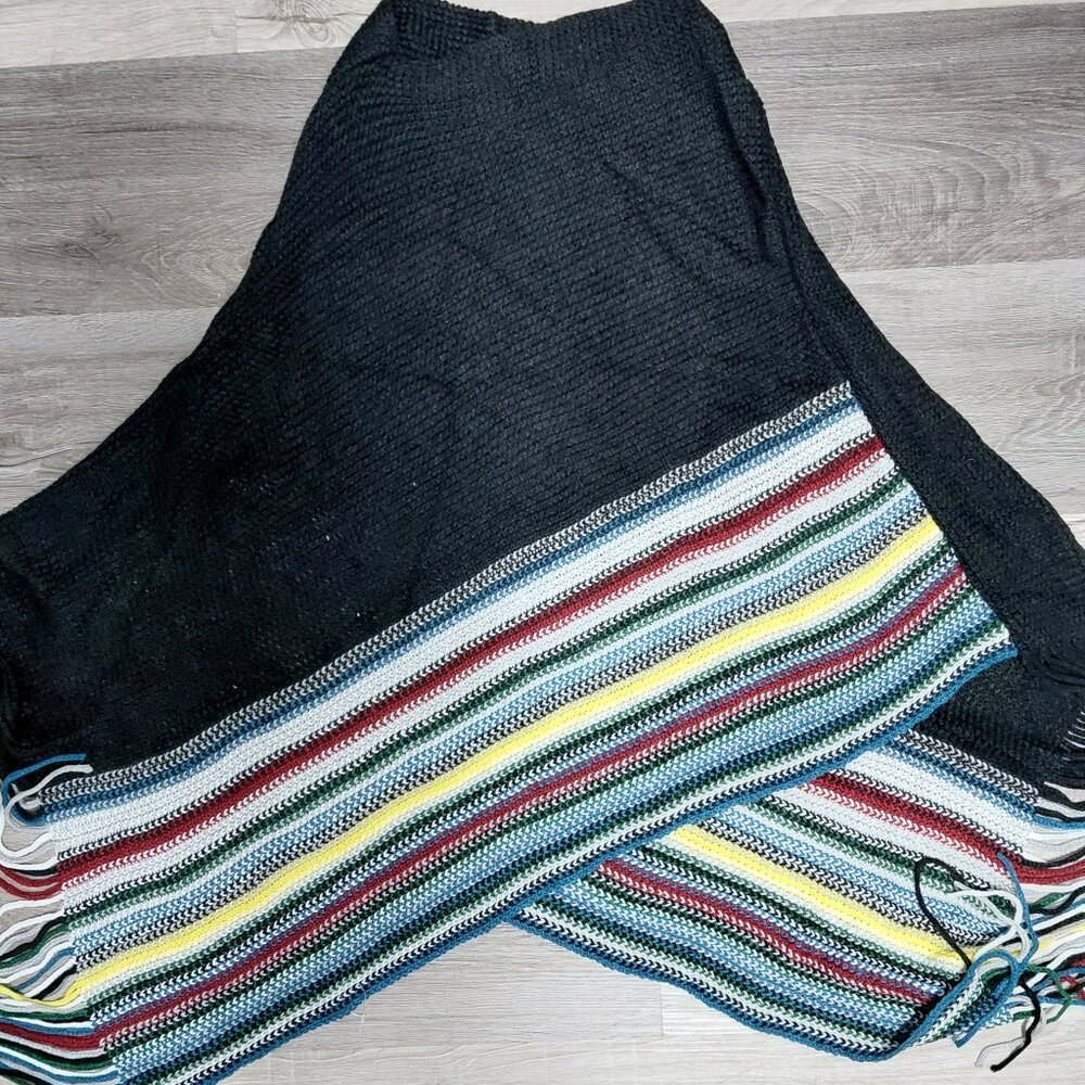 Paul Smith Stripes, Women's Pullover Fringe, Shawl Poncho